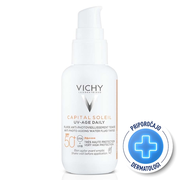 Vichy Capital Soleil UV-Age, obarvana krema za obraz - ZF50+ (40 ml)