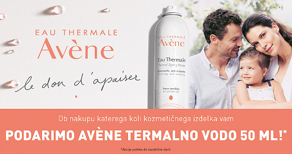 Avene obdaruje nakupe vseh kozmetičnih izdelkov na Lekarnar.com.