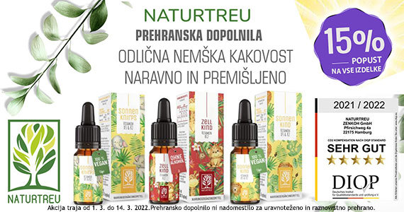Vsi izdelki Naturtreu so vam na voljo 15% ugodneje.
