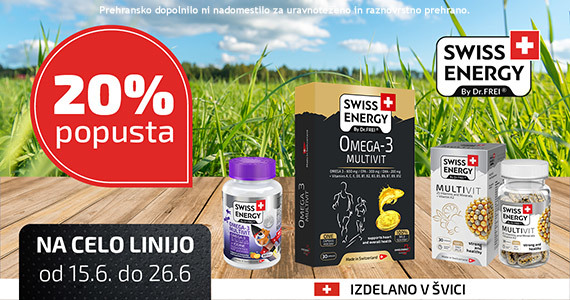Prehranska dopolnila Swiss Energy so vam na voljo 20% ugodneje