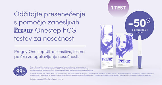 Test za nosečnost Pregny Onestep Ultra vam je na voljo 50% ugodneje.