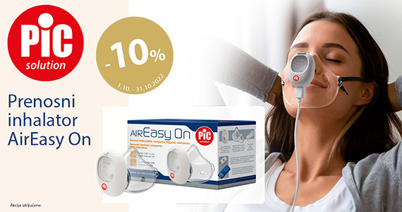 Prenosni inhalator PiC AirEasy On vam je na voljo 10% ugodneje.