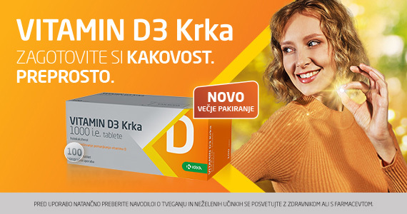 Novo, večje pakiranje: Vitamin D3 Krka tudi po 100 tablet.