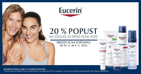 Izdelki Eucerin za nego suhe kože so vam na voljo 20% ugodneje + Brezplačna dostava.