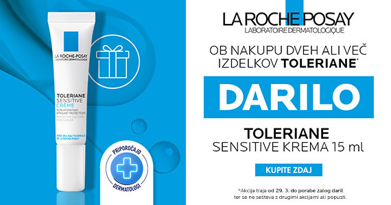 Ob nakupu dveh ali več izdelkov Toleriane prejmete darilo: La Roche Posay Toleriane Sensitive kremo (15 ml).