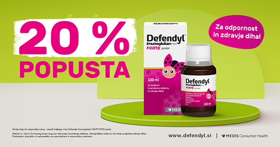 Defendyl-Imunoglukan P4H Forte junior tekočina (100 ml) vam je na voljo 20% ugodneje.
