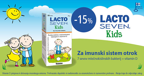 Veliko pakiranje Lactoseven Kids Vitabalans vam je na voljo 15% ugodneje.