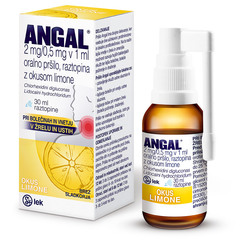 Angal 2 mg/0,5 mg v 1 ml oralno pršilo, raztopina z okusom limone (30 ml)