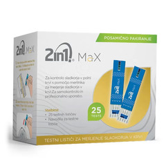 2in1 Max, 25 testnih lističev za glukozo (25 testnih lističev)