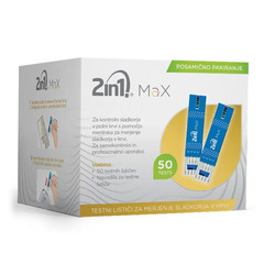 2in1 Max, 50 testnih lističev za glukozo