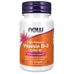 NOW Vitamin D-3 50 µg (2000 IE), kapsule (120 kapsul)