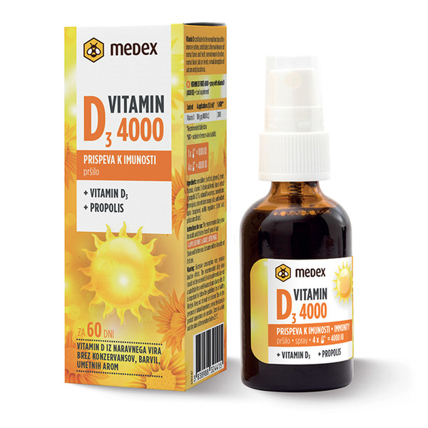 Vitamin D3 4000 I.E. Medex, pršilo (30 ml)