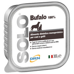 Solo Bufalo, monoproteinska dieta za pse in mačke - Bivol (300 g)