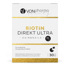 VonPharma Biotin Direkt Ultra 10 mg, prašek (30 vrečk)