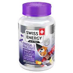 Swiss Energy Omega-3 Multivit, žele bonboni za otroke (60 želejev)