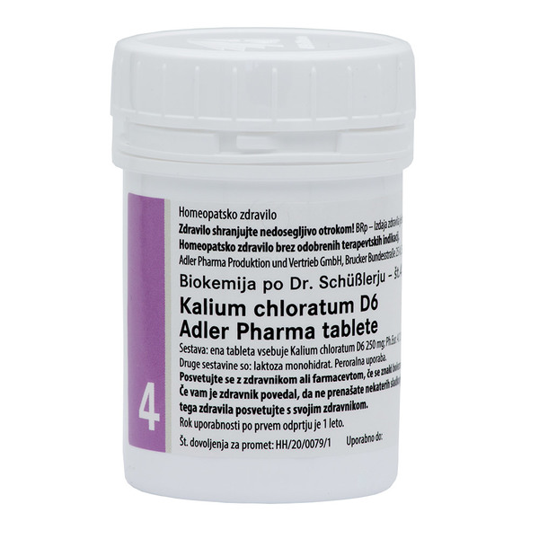 Schüsslerjeva sol št. 4 Kalium chloratum D6, tablete (400 tablet)