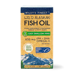 Wiley's Finest Easy Swallow Minis Wild Alaskan Fish Oil, kapsule (180 kapsul)