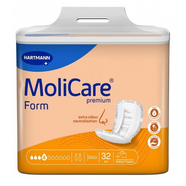 Molicare Premium Form, hlačna predloga za težko in zelo težko inkontinenco - 4 kapljice (32 hlačnih predlog)