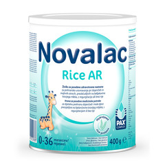 Novalac Rice AR, formula na rastlinski osnovi za dojenčke in majhne otroke - 0-36 mesecev (400 g)