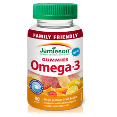 Jamieson Omega-3, žvečljivi bonboni za otroke, mladostnike in odrasle (90 bonbonov)