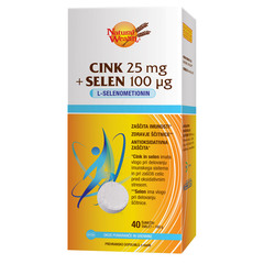 Natural Wealth Cink + Selen, šumeče tablete z okusom pomaranče in grenivke (40 šumečih tablet)