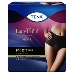 Tena Lady Pants Plus M, vpojne hlačke za inkontinenco z visokim pasom - črne (9 hlačk)