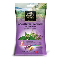 Swiss Energy Herbs, zeliščne pastile z 20-mi alpskimi zelišči in žajbljem (12 pastil)