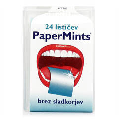 Papermints, osvežilni lističi z okusom mete s sladili (24 lističev)