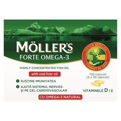 Moller's Forte Omega - 3, kapsule (150 kapsul)