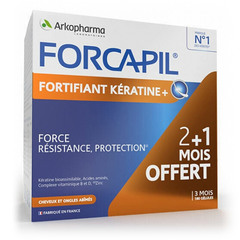 Forcapil Keratine+ Arkopharma, kapsule - paket (3 x 60 kapsul)
