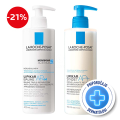 LRP Lipikar, protokol za suho kožo nagnjeno k atopiji - čiščenje in nega (2 x 400 ml)