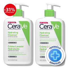 CeraVe Hydrating Cleanser, duo za normalno do suho kožo - čiščenje (2 x 473 ml) 