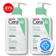 CeraVe, duo penasti čistilni gel za normalno do mešano kožo - čiščenje (2 x 236 ml)