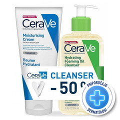 CeraVe, paket za nego suhe do zelo suhe kože obraza in telesa (177 ml + 236 ml) 
