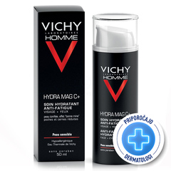 Vichy Homme Hydra Mag C+, vlažilna krema za obraz in predel okrog oči (50 ml)
