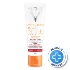 Vichy Capital Soleil, krema za zaščito pred soncem z anti-age učinkom za obraz  ZF50 (50 ml)