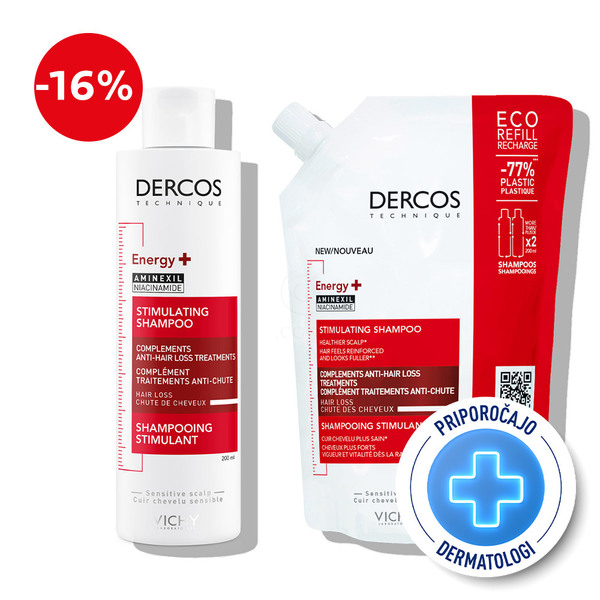 Vichy Dercos, šampon proti izpadanju las + eko polnilo (200 ml + 500 ml)