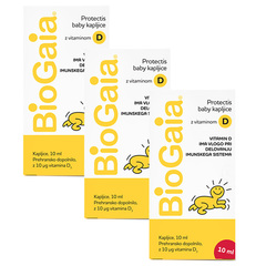 BioGaia Protectis Baby D3, kapljice za otroke in dojenčke - paket (3 x 10 ml)