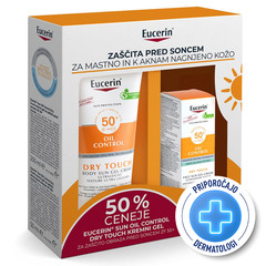 Eucerin Sun Oil Control Dry Touch, paket za zaščito pred soncem - ZF50+ (200 ml + 50 ml)