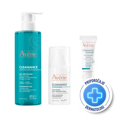 Avene Cleanance, rutina za kožo nagnjeno k aknam (400 ml + 30 ml + 15 ml)