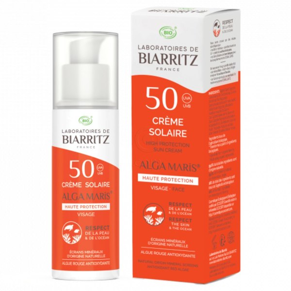 Biarritz BIO, krema za obraz za sončenje - ZF50 (50 ml)