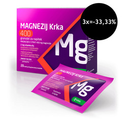 Krka Magnezij 400, granulat za napitek - vrečke (20 x 8 g)