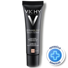 Vichy Dermablend 3D-30-Beige, korektivni puder za mastno kožo, nagnjeno k aknam (30 ml)