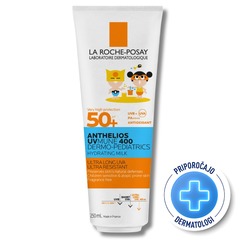 LRP Anthelios UVmune 400 Dermo Pediatrics, vlažilno mleko za zaščito pred soncem za otroke - ZF50+ (250 ml)