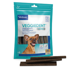 VeggieDent Fresh, okusne žvečljive palčke za zelo majhne pse do 5 kg telesne teže za nadzor nad zobnim kamnom & zobnimi oblogami (15 palčk)