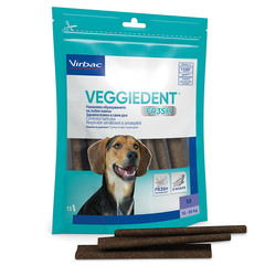 VeggieDent Fresh, okusne žvečljive palčke za srednje velike pse 10 - 30 kg za nadzor nad zobnim kamnom & zobnimi oblogami (15 palčk)