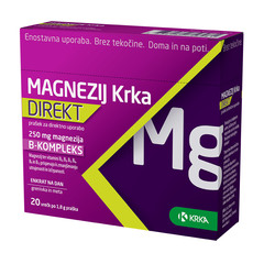 Magnezij Krka DIREKT, prašek za direktno uporabo - vrečke (20 x 1,8 g)