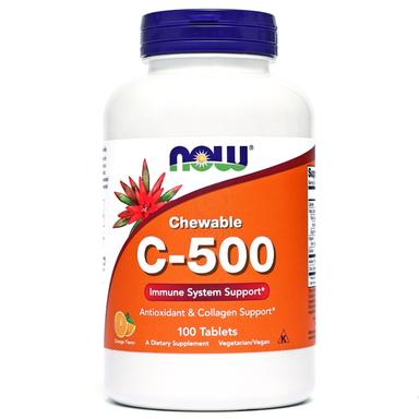 Vitamin C-500 NOW, žvečljive tablete (100 tablet)