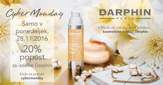 Samo ta ponedeljek: Kozmetika Darphin 20% ugodneje! #cybermonday