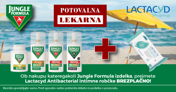 Ob nakupu izdelkov Jungle Formula prejmete darilo: Lactacyd robčke za intimno nego!